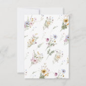 Elegante witte wilde bloem Baby shower dank u auto Bedankkaart (Achterkant)