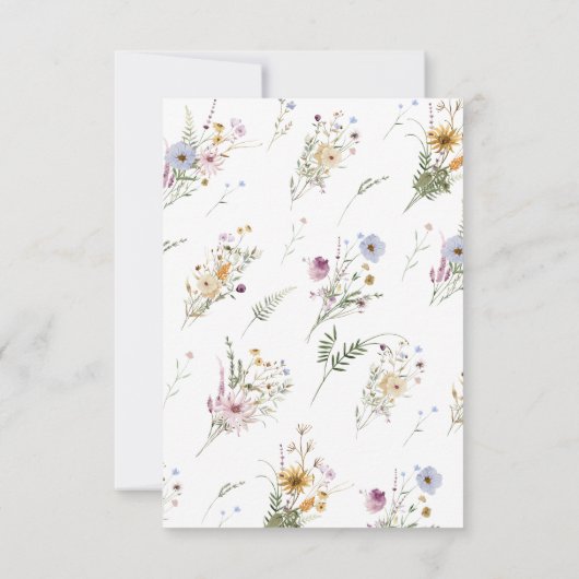 Elegante witte wilde bloem Baby shower dank u auto Bedankkaart (Achterkant)