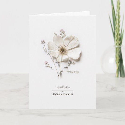 Elegante witte wilde bloem gevouwen bruiloft (Voorkant)