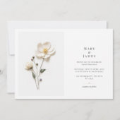 Elegante witte wilde bloem horizontale mooie bruil kaart (Voorkant)