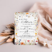 Elegante witte wilde bloemen bloei baby shower kaart