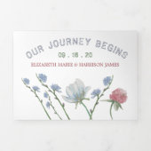 Elegante witte, Wildflower bruiloft suite Drieluik Uitnodiging (Cover)