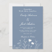 Elegante Witte Wildflower Periwinkle Wedding Invit Save The Date (Voorkant)
