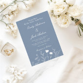 Elegante Witte Wildflower Periwinkle Wedding Invit Save The Date