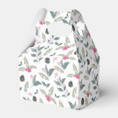 Elegante Witte Winter Bloemen Waterverf Kerstmis Bedankdoosjes (Achterkant)