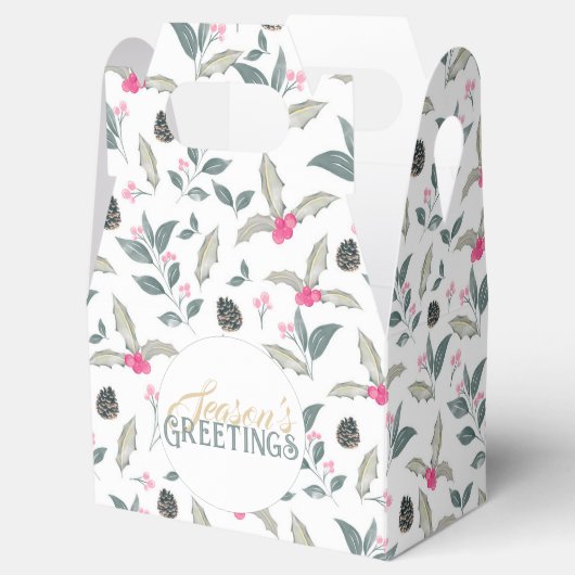 Elegante Witte Winter Bloemen Waterverf Kerstmis Bedankdoosjes (Geopend)