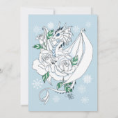 Elegante Witte Winter Fantasie Drakenrozen Bruilof Save The Date (Achterkant)