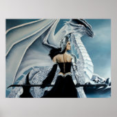 Elegante Witte Winter Gotische Drakenkoningin Fant Poster (Voorkant)