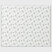 Elegante witte winter groen botanische kerst cadeaupapier (Vlak)