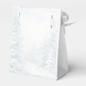 Elegante Witte Winterdennen Bruidsdouche Bedankdoosjes (Achterkant)