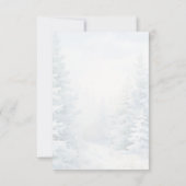 Elegante Witte Winterdennen Bruidsdouche Bedankkaart (Achterkant)