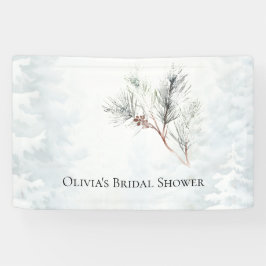 Elegante Witte Winterdennen Bruidsdouche Spandoek