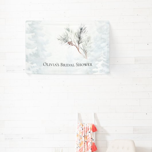 Elegante Witte Winterdennen Bruidsdouche Spandoek (Insitu)