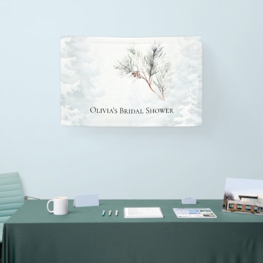 Elegante Witte Winterdennen Bruidsdouche Spandoek (Beurs)