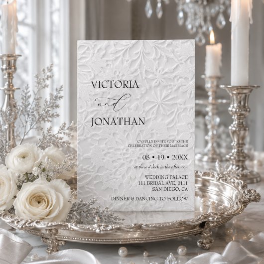 Elegante Witte Winterhuwelijk  Kaart