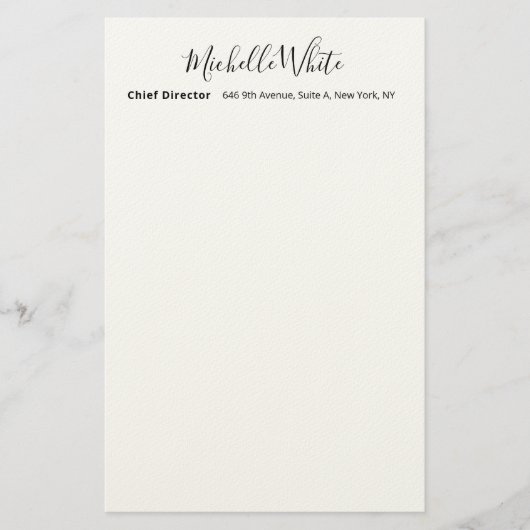 Elegante Witte Zakelijke Moderne Briefpapier (Voorkant)