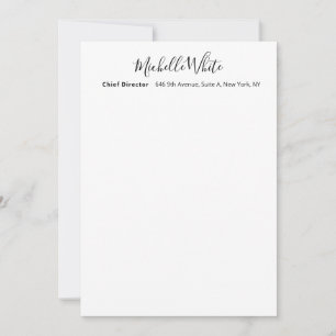 Elegante Witte Zakelijke Moderne Stijl Notitiekaartje