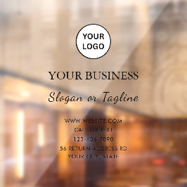 Elegante witte zaken| Aangepaste bedrijfsnaam & lo Raamsticker