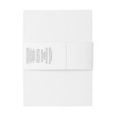Elegante witte zeep buikband met Logo Uitnodigingen Wikkel (Achterkant Voorbeeld)