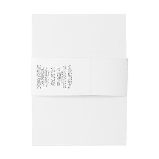 Elegante witte zeep buikband met Logo Uitnodigingen Wikkel (Achterkant Voorbeeld)