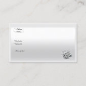 Elegante Witte Zijde Zilveren Bow Jewel Visitekaartje (Achterkant)