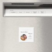 Elegante witte/zilveren bruiloft aankondiging magn magneet (Insitu (Vaatwasser))