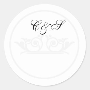 Elegante witte/zilveren bruiloft gunst Stickers