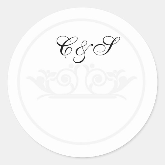 Elegante witte/zilveren bruiloft gunst Stickers (Voorkant)