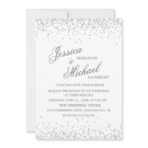 Elegante witte zilveren glitters bruiloft