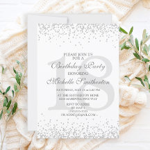 Elegante witte zilveren grijze glitters 18e verjaa