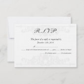 Elegante witte/zilveren trouw-RSVP-kaarten Kaart (Voorkant)