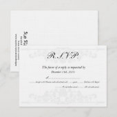Elegante witte/zilveren trouw RSVP-kaarten Kaart (Voorkant / Achterkant)