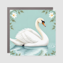 Elegante witte zwaan bloem blauw