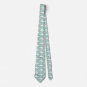 Elegante witte zwaan bloem blauw stropdas (Voorkant)