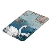 Elegante witte zwaan met Baby Magneet (Linkerzijde)