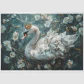 Elegante witte zwaan met gouden kroon decoupage tissuepapier (Voorkant)