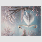 Elegante witte zwaan op de Lake Decoupage Tissuepapier (Voorkant)