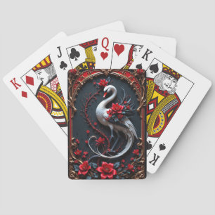 Elegante Witte Zwaan Trouwcollectie Pokerkaarten