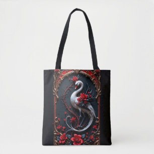 Elegante Witte Zwaan Trouwcollectie Tote Bag