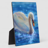 Elegante witte zwaan waterverf schilderij fotoplaat (Zijkant)