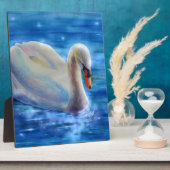 Elegante witte zwaan waterverf schilderij fotoplaat (Zijkant)