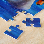 Elegante witte zwaan waterverf schilderij legpuzzel (Zijkant)