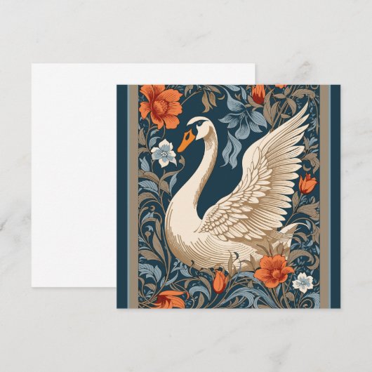 Elegante witte zwaan William Morris geïnspireerd F (Voorkant / Achterkant)