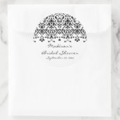 Elegante Witte & Zwarte Damast Vrijgezellenfeest S Ronde Sticker (Tas)