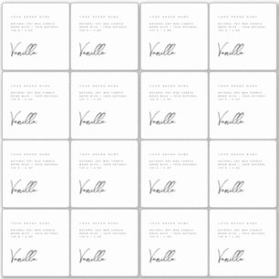 Elegante witte zwarte kaars productlabel sticker