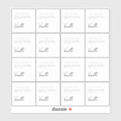 Elegante witte zwarte kaars productlabel sticker (Vel)