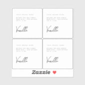 Elegante witte zwarte kaars productlabel sticker (Vel)