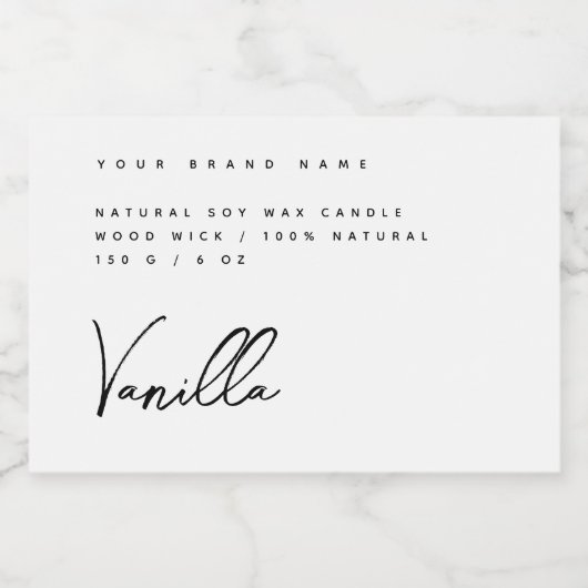 Elegante witte zwarte kaars productlabel voedselcontainer etiket (Enkel label)