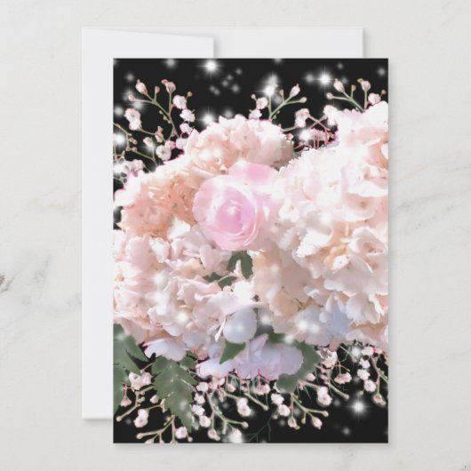 Elegante witte zwarte kant bloemenroze rozen Trouw Kaart (Achterkant)