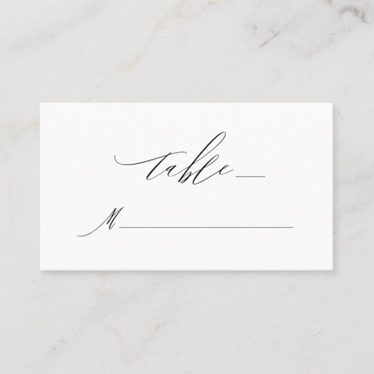 Elegante witte zwarte moderne script monogram brui plaatskaartje (Voorkant)